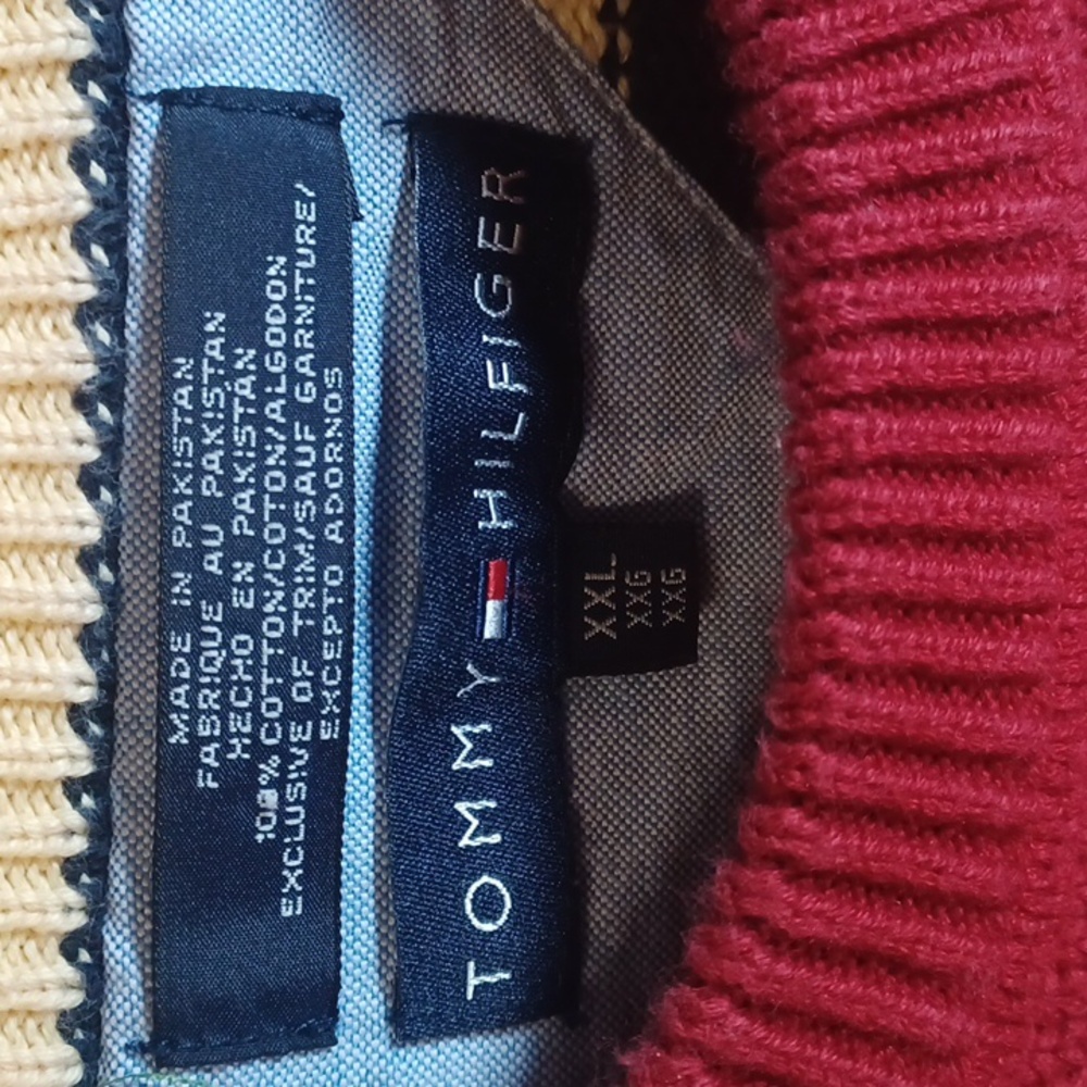 Tommy Hilfiger Vintage Crewneck Striped Sweater Embroidered Crest Heavyweight - Picture 2 of 15